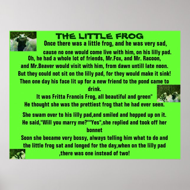 Póster EL PEQUEÑO FROG, POEM poster (Frente)