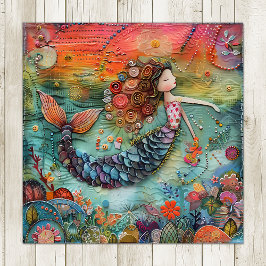 PÓSTER EL PEQUEÑO MERMAID COLORIDO