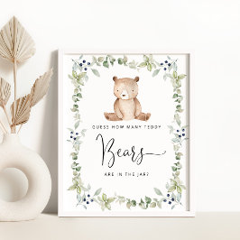 Póster El pequeño oso de Woodland adivina cuántos osos de