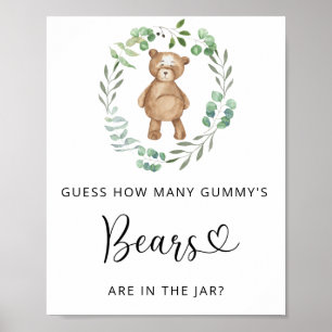Póster El pequeño oso de Woodland adivina cuántos osos de