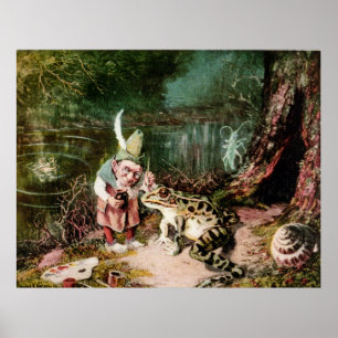 Póster El pequeño viejo hombre del vintage del mural de