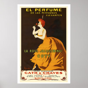 Póster El perfume... La Rosa Jacqueminot Coty Vintage