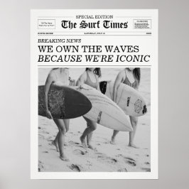 Póster El Periódico Surf Times Nosotros Poseemos Las Olas