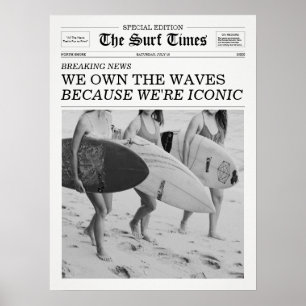 Póster El Periódico Surf Times Nosotros Poseemos Las Olas
