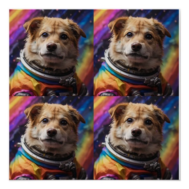 Póster el perro astronauta (Anverso)