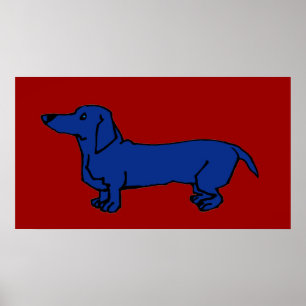 Póster El perro azul famoso del Dachshund