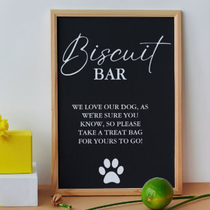 Póster El perro boda moderno trata la barra de galletas d