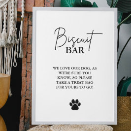Póster El perro boda moderno trata la barra de galletas d