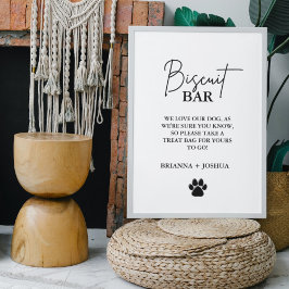 Póster El perro boda moderno trata la barra de galletas d