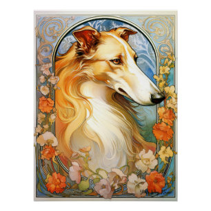 Póster El perro Borzoi 002 - Natalia Mucha