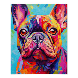 Póster El perro Bulldog francés 003 - Zetton Ziana