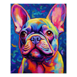 Póster El perro Bulldog francés 004 - Zetton Ziana