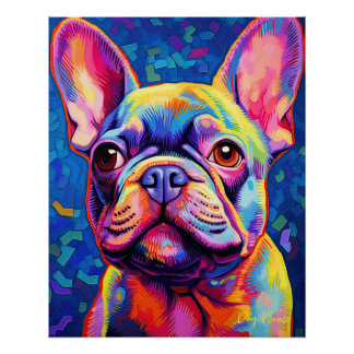 Póster El perro Bulldog francés 004 - Zetton Ziana