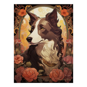 Póster El perro collie de la frontera 002 - Natalia Mucha