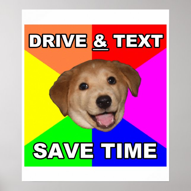 Póster El perro consejero dice: Drive & Text (Frente)