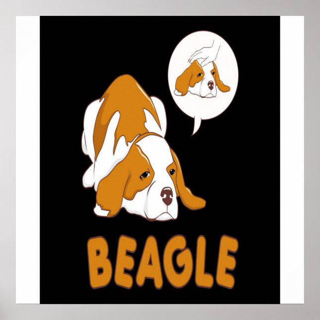 Póster El perro de Beagle Cute está mintiendo (Frente)