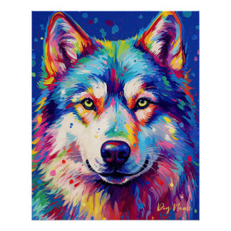Póster El perro Husky Siberiano 005 - Zetton Ziana