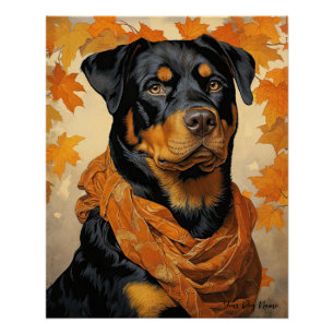 Póster El perro Rottweiler 001 - Odessa Leyendecker