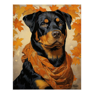 Póster El perro Rottweiler 001 - Odessa Leyendecker