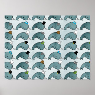 Póster El Personalizado de Kawaii, Grunge Narwhal, con un
