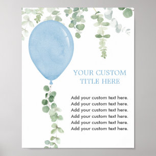 Póster El personalizado de los globos azules de la vegeta