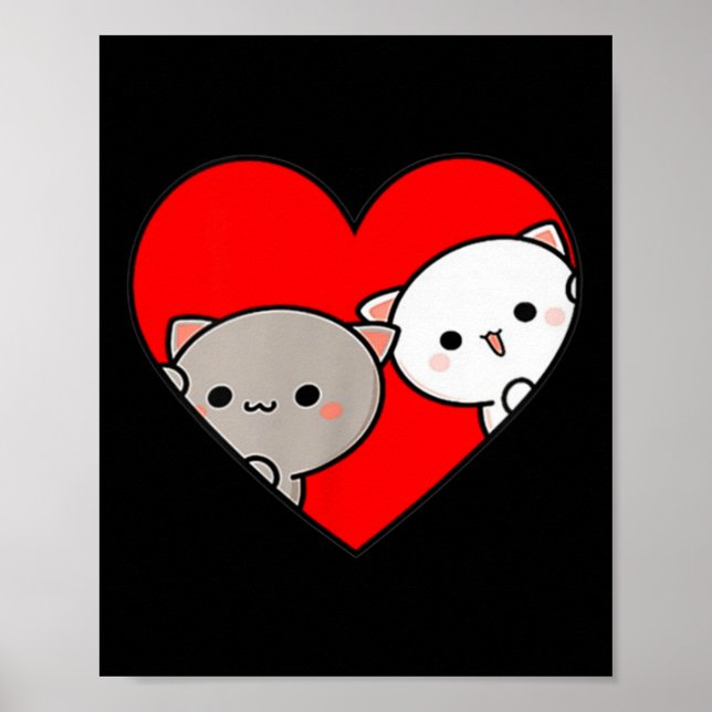 Póster El Personalizado de melocotón ama el corazón del d (Frente)