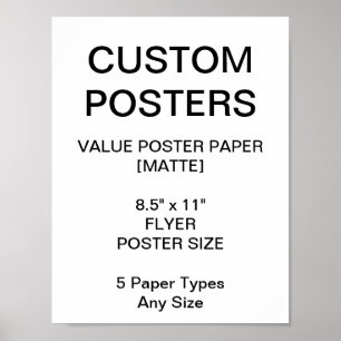 Póster El personalizado personalizó 8,5"" poster del mate