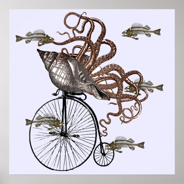 Póster El pescado necesita una bicicleta (Frente)