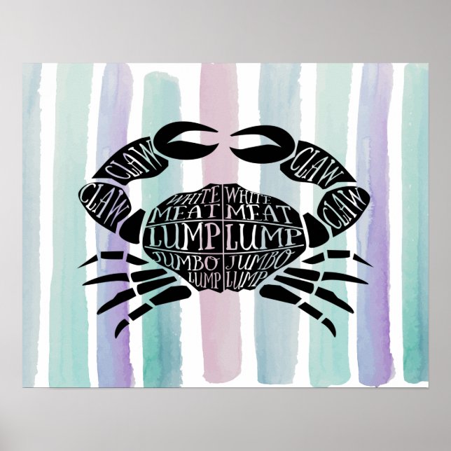 Póster El pescador del cangrejo pescador carnicero corta  (Frente)