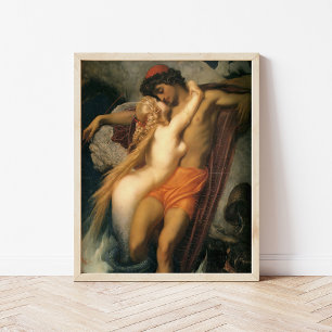 Póster El pescador y la sirena   Frederic Leighton