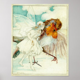 Póster El petirrojo y la hada de la flor