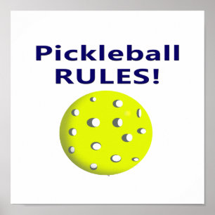 Póster el pickleball gobierna la versión de texto azul