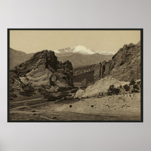 Póster El pico de Pike del jardín de dioses