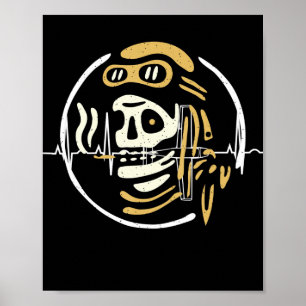 Póster El piloto fantasma de motociclismo de época Hallow