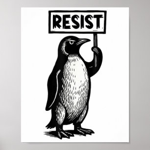 Póster El pingüino gracioso se resiste a la protesta, no