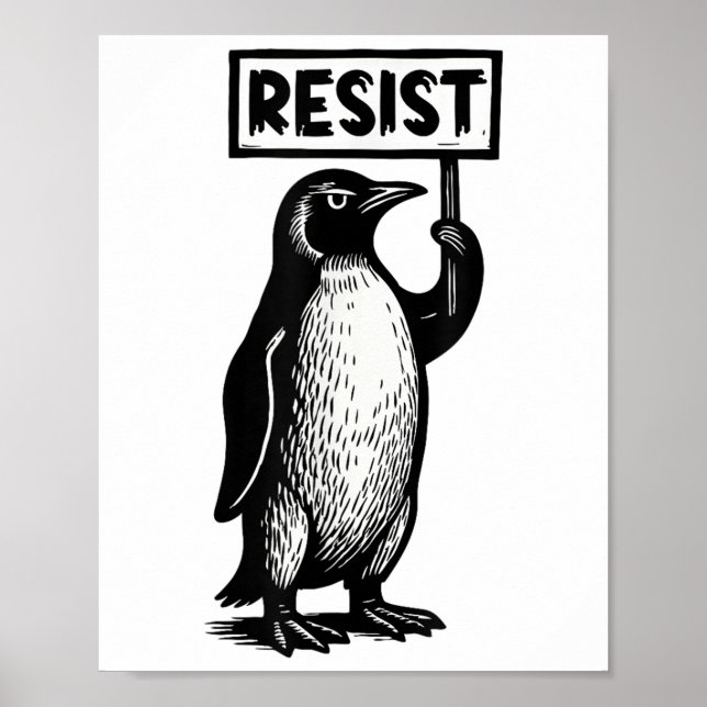 Póster El pingüino gracioso se resiste a la protesta, no  (Frente)