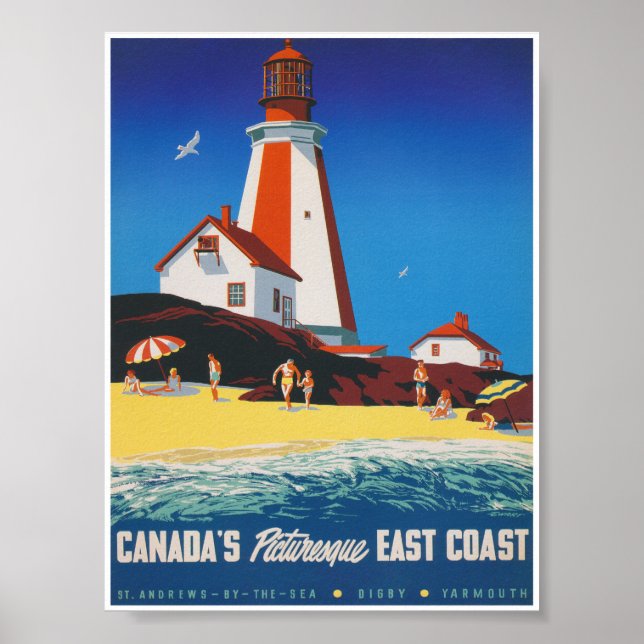 Póster El pintoresco viaje de la costa este de Canadá (Frente)