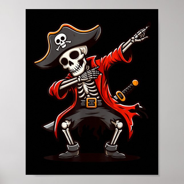 Póster El pirata de Dabbing Skeleton (Frente)
