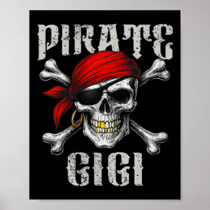 Póster El Pirata Gigi Jolly Roger Bandera Y Los Crossbone