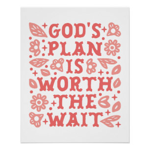 Póster El plan de Dios vale la pena esperar chica cristia