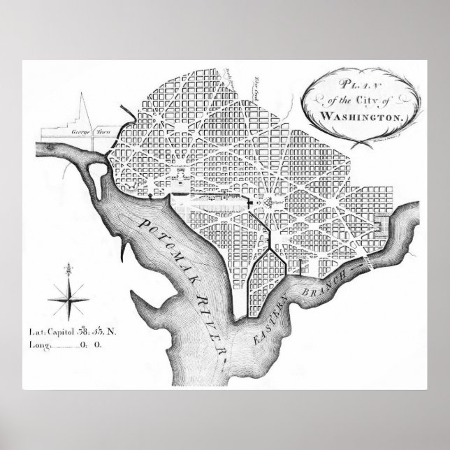 Póster El plan de L'Enfant de Washington (Frente)