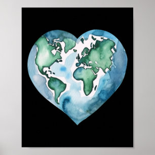 Póster El planeta del corazón del Día de la Tierra Día de