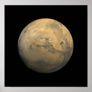 Póster El planeta Marte en el sistema solar NASA