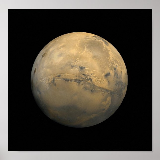 Póster El planeta Marte en el sistema solar NASA (Frente)
