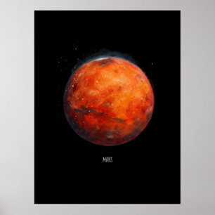 Póster El planeta rojo: acuarela de Marte