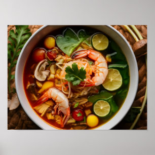 Póster El plato tailandés Tom Yum Goong de alta resolució