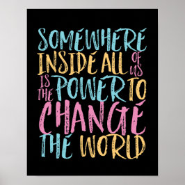 Póster El Poder Para Cambiar La Cita Inspiradora Mundial