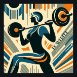 Póster El poderoso Art Deco de Levantamiento de Peso de l<br><div class="desc">Decoran la pared con este poster de diseño Art Decó de una mujer levantando una barbacoa. Fuerza y potencia mostradas en una imagen. Perfecto para todo aquel que esté comprometido con el entrenamiento de peso y la escultura corporal. Ideal para una habitación, oficina o como decoración en un gimnasio. Gran...</div>