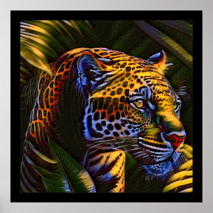 Póster El poderoso jaguar un depredador de la jungla