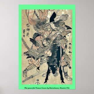 Póster El poderoso Tomoe Gozen de Katsukawa, Shuntei Uki